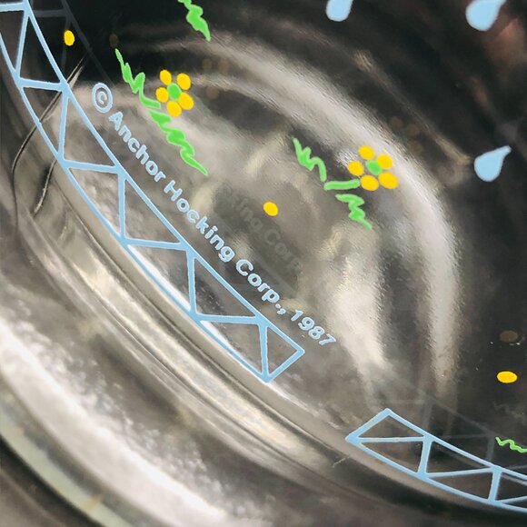 Vintage 1987 Anchor Hocking Blue Ribbon Goose Carafe: Farmhouse Glass Jug - Picture 2 of 11